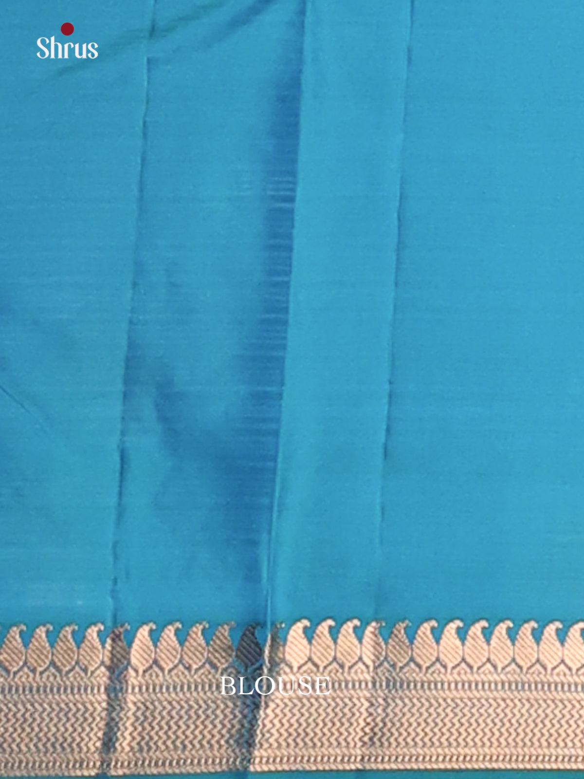 Double Shaded Green & Blue Kanchipuram silk Saree with gold zari floral buttas - Shop on Shrus.com
