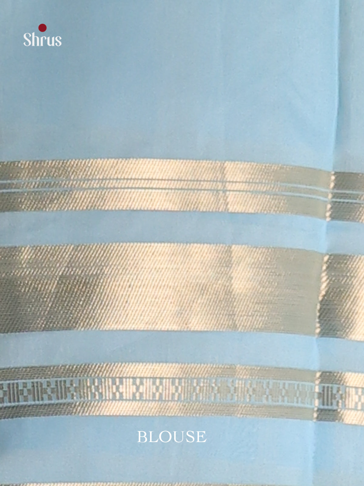 Cream & Pastel Blue - Semi Organza Saree