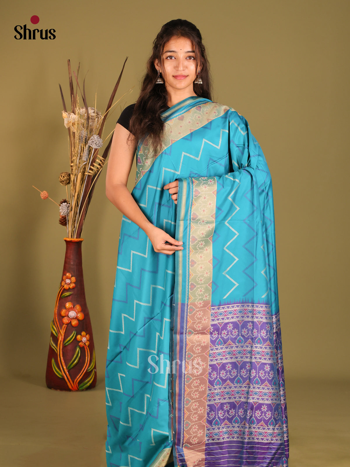 Blue & Purple- Champa semitussar Saree