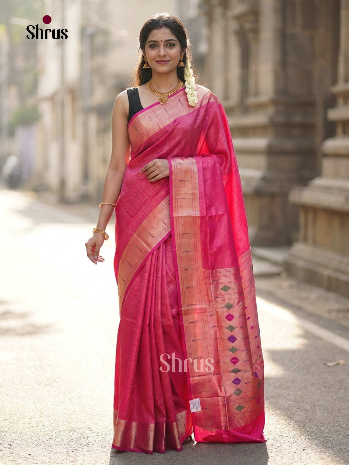 Pink -Semi Paithani Saree