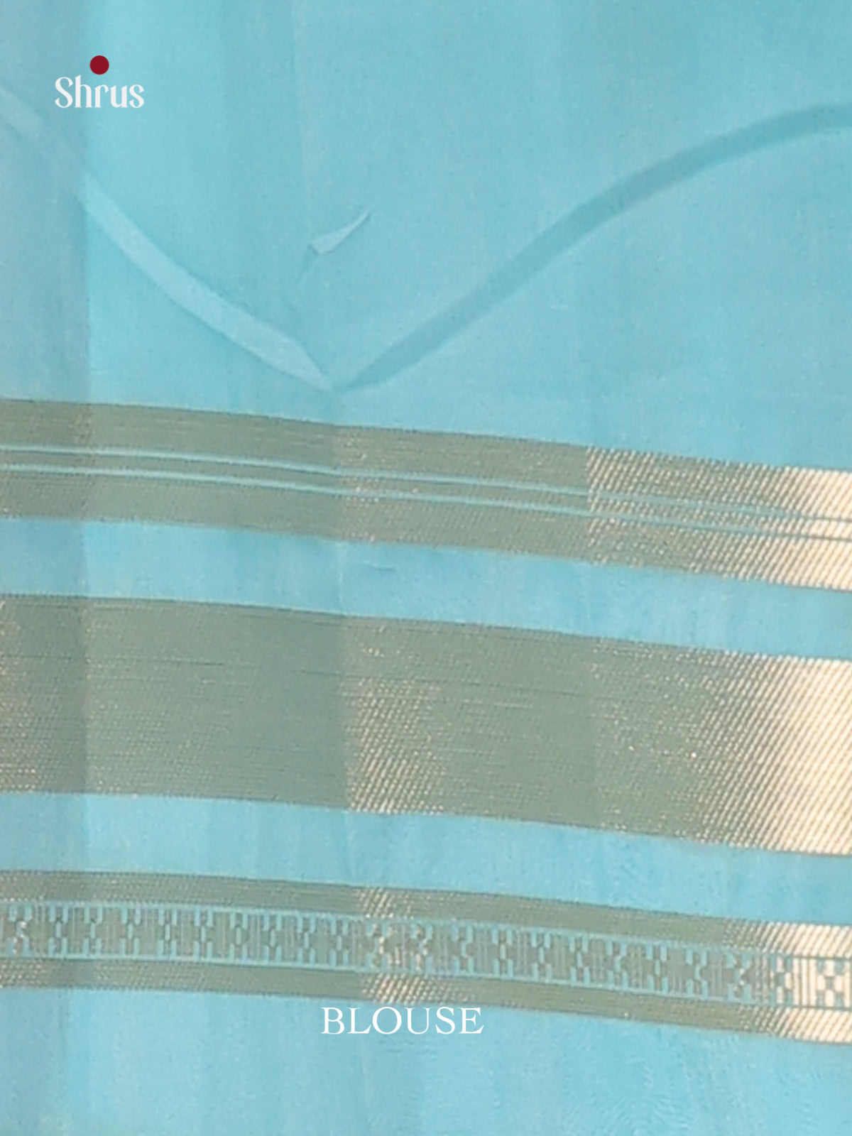 Cream & Blue - Semi Organza Saree