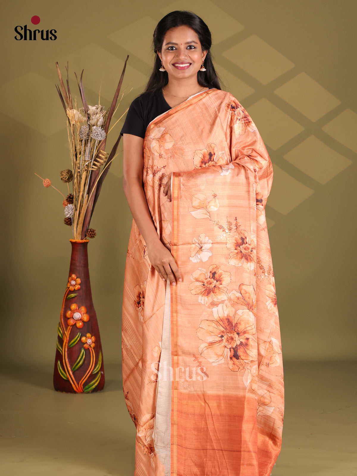 Brick - Champa semitussar Saree