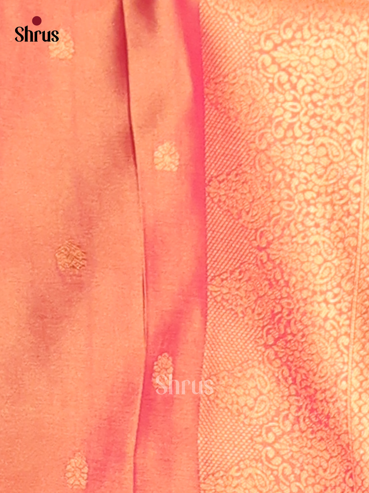 Green & Orangish Pink - Semi Soft Silk Saree