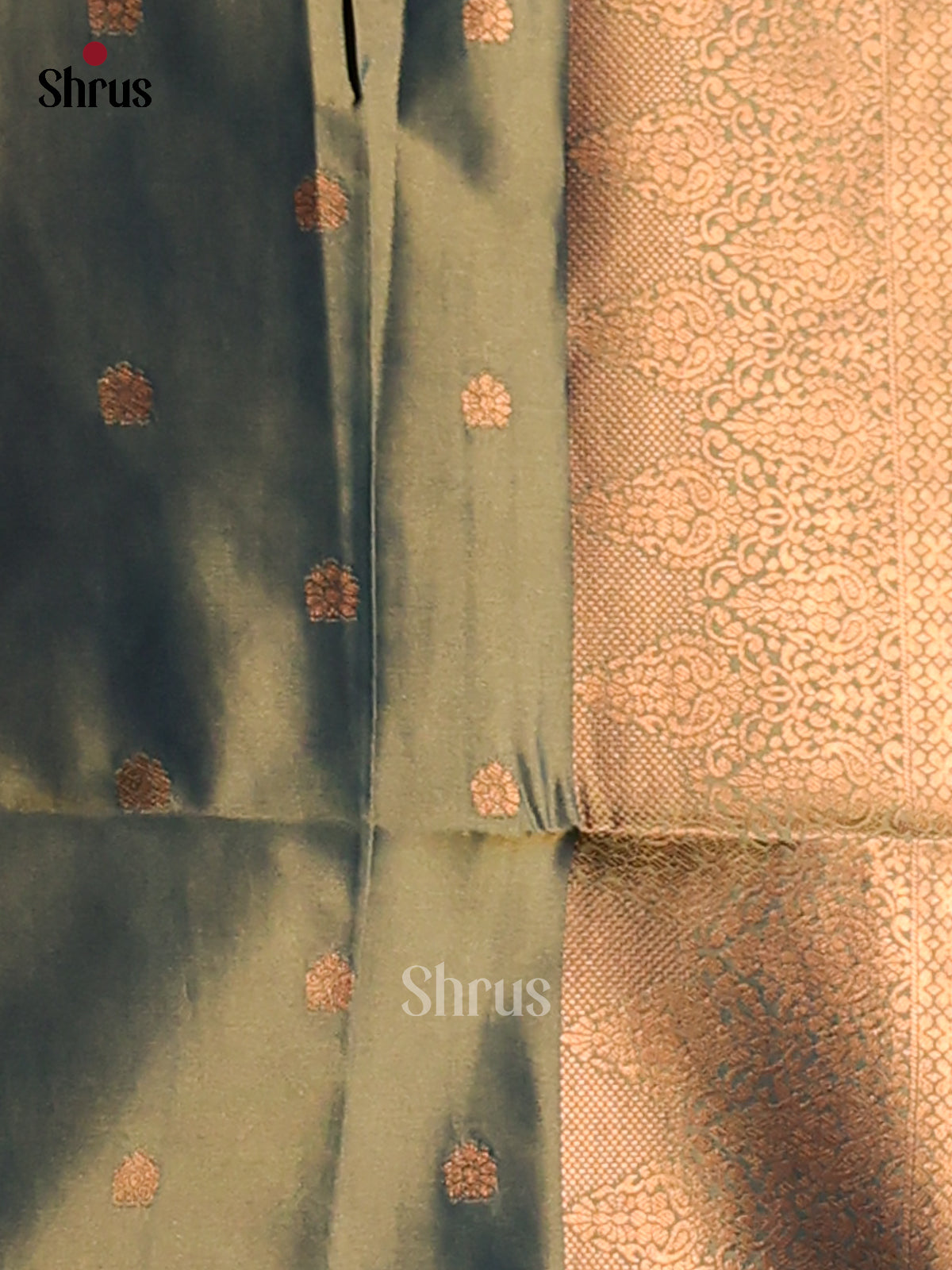 Rust & Double Shaded Blue - Semi Softsilk Saree - Shop on Shrus.com
