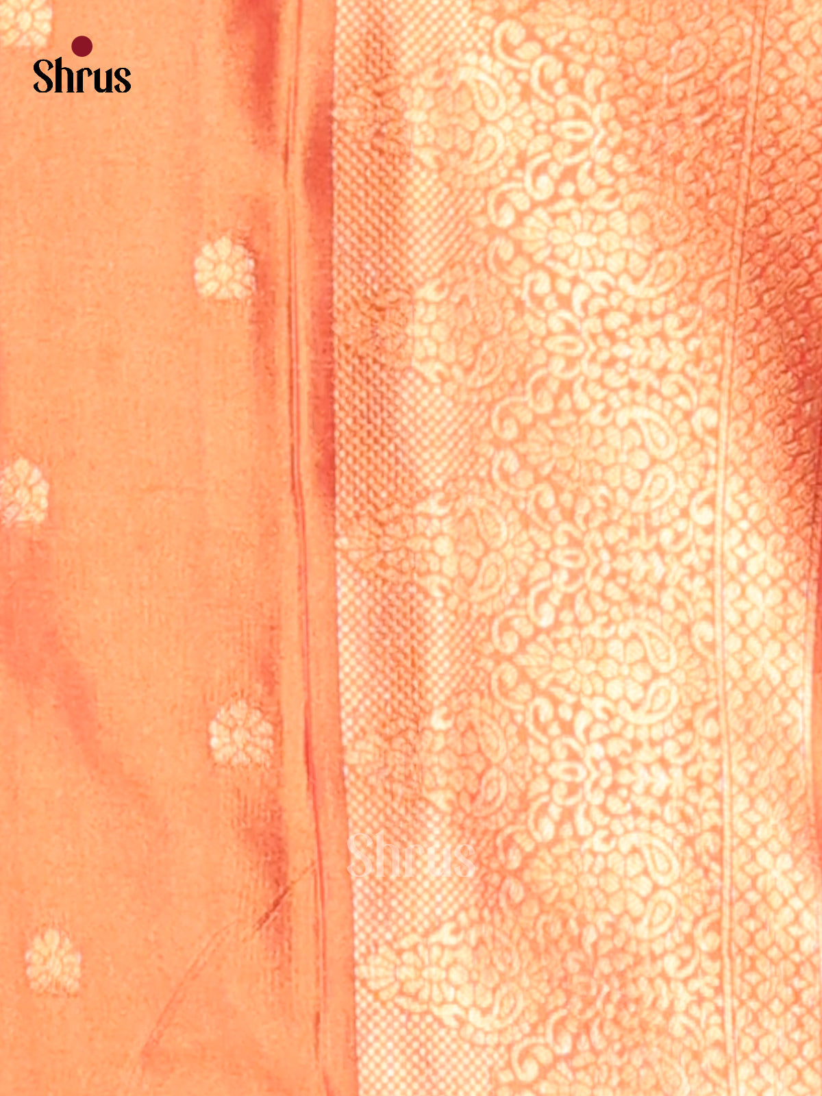 Green & Orange - Semi Soft Silk Saree - Shop on Shrus.com