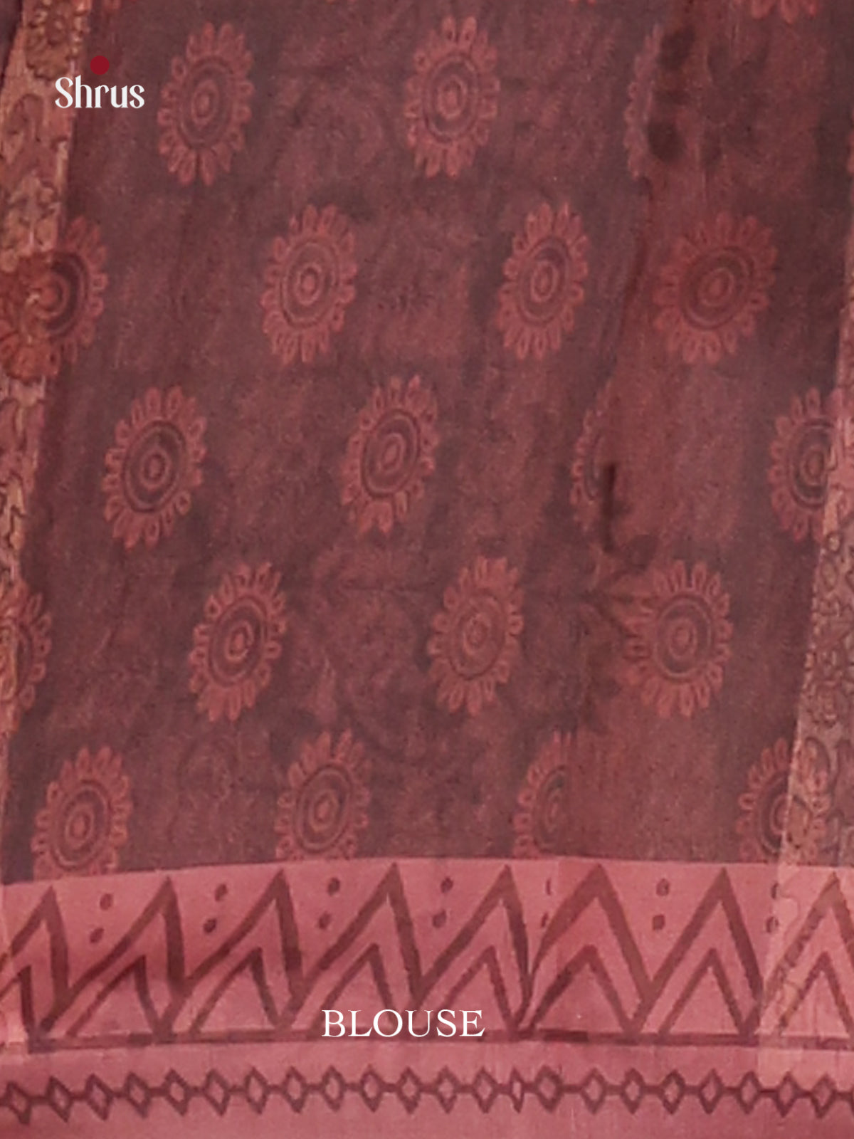 Peach & Brown - Semi Chanderi Saree - Shop on Shrus.com