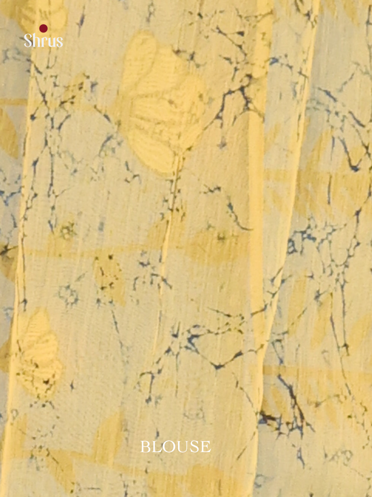 Blue & Yellow - Semi Chanderi Saree