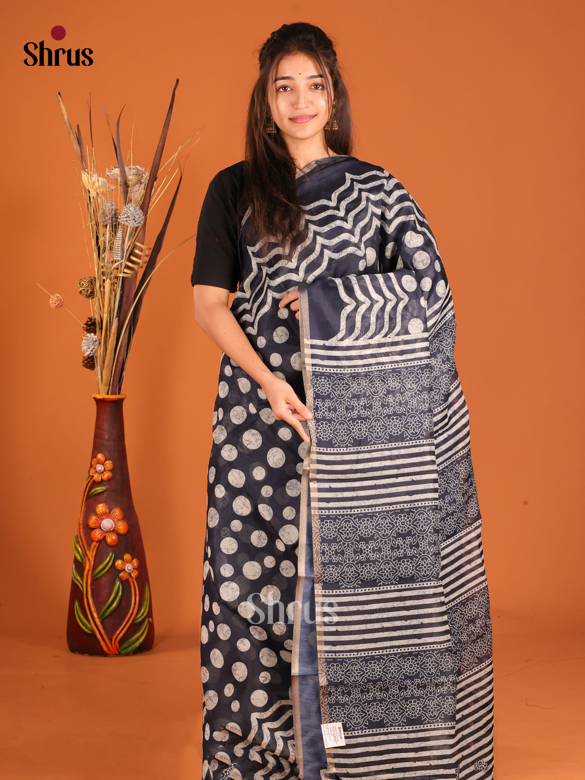 Blue - Semi Chanderi Saree