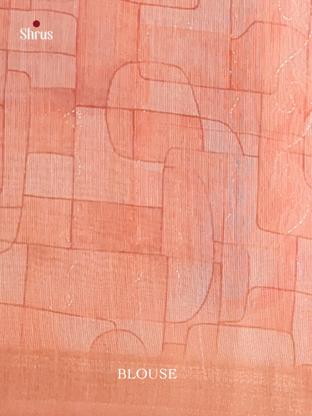 Peach & Blue - Semi Chanderi Saree - Shop on Shrus.com