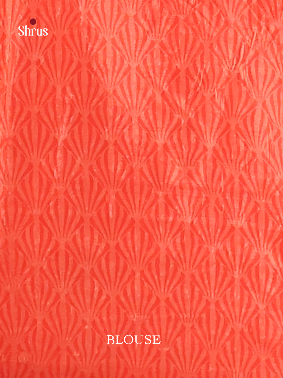 Cream & Orange - Semi Tussar Saree