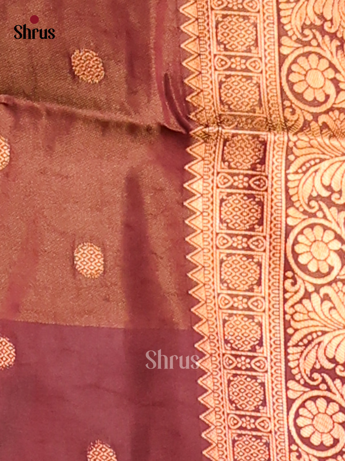 Dark Mustard & Brown - Semi Soft Silk Saree