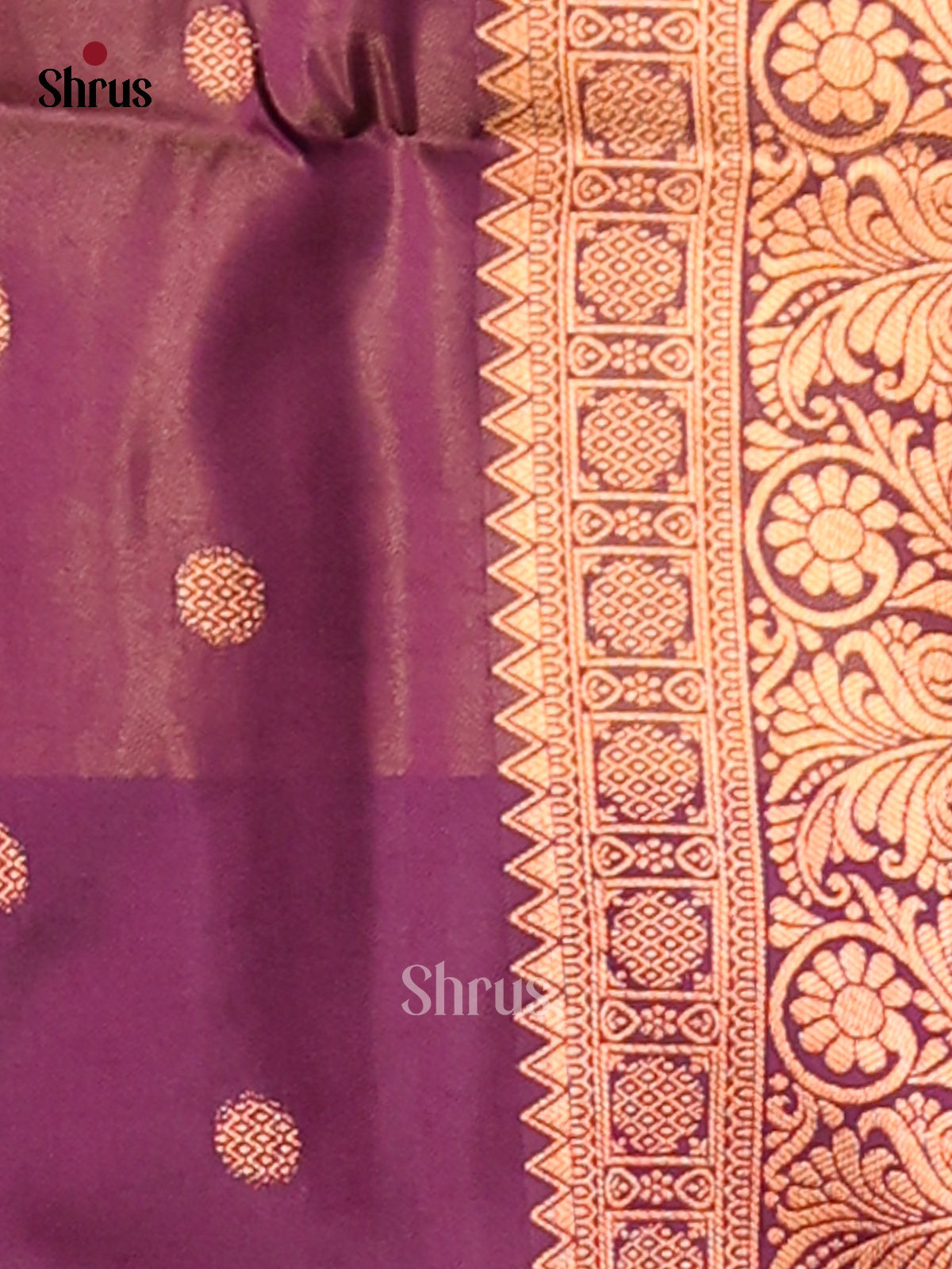 Dark Mustard & Violet - Semi Soft Silk Saree - Shop on Shrus.com