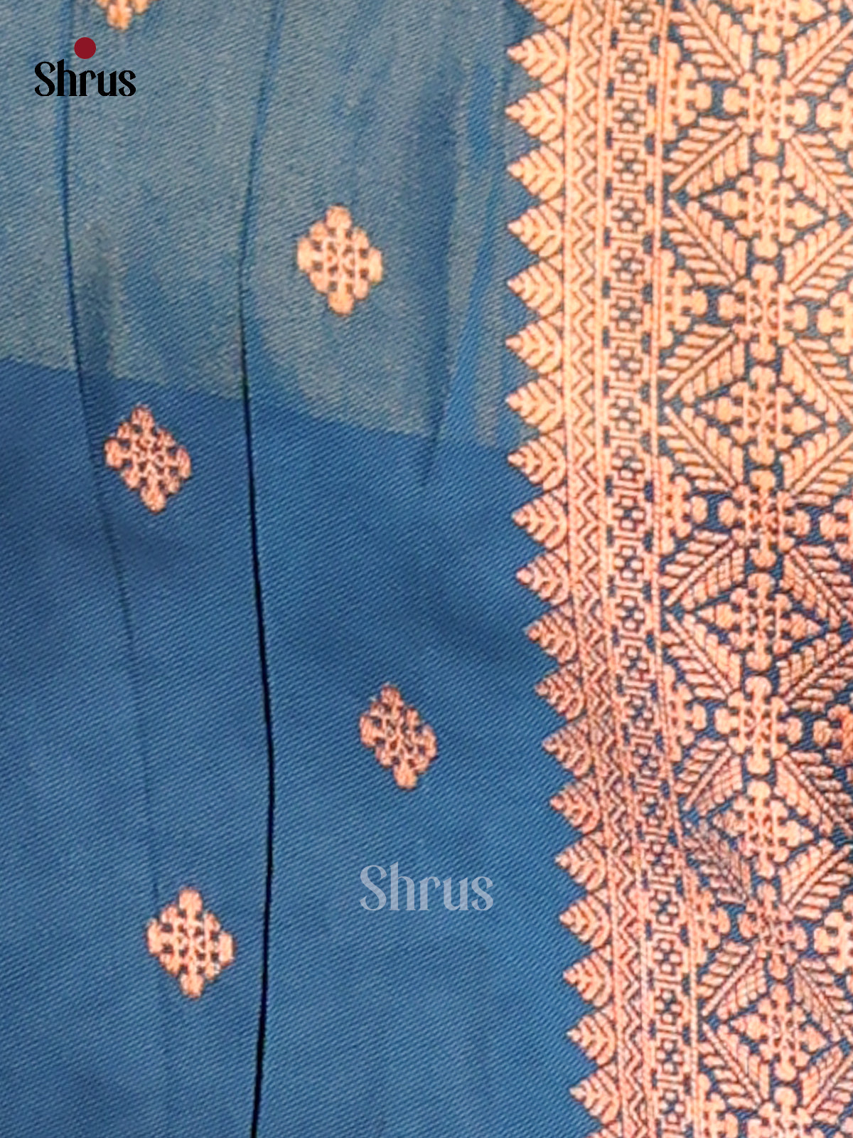 Double Shaded Green & Blue - Semi Soft Silk Saree - Shop on Shrus.com