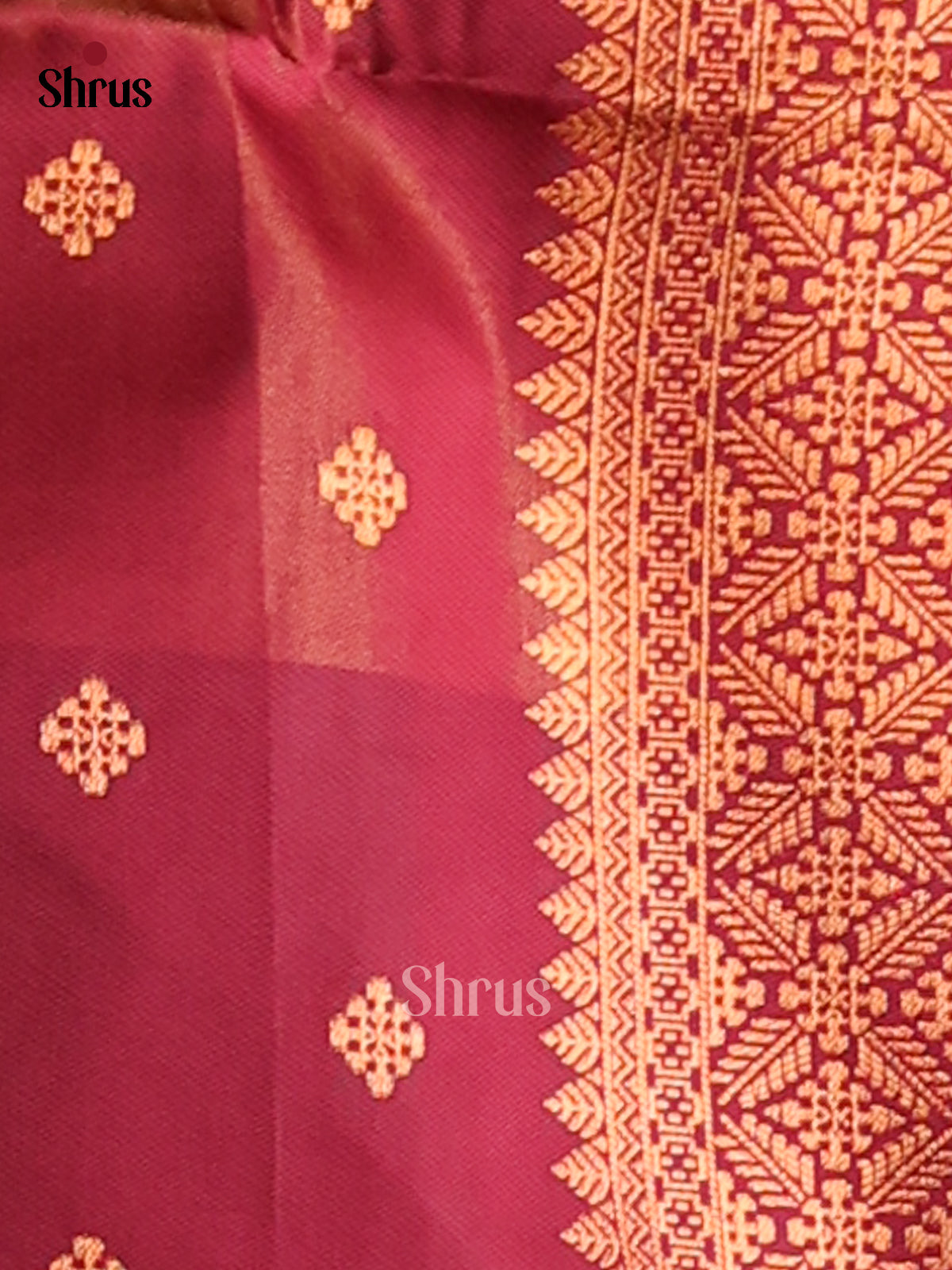 Orange & Maroon - Semi Soft Silk Saree - Shop on Shrus.com