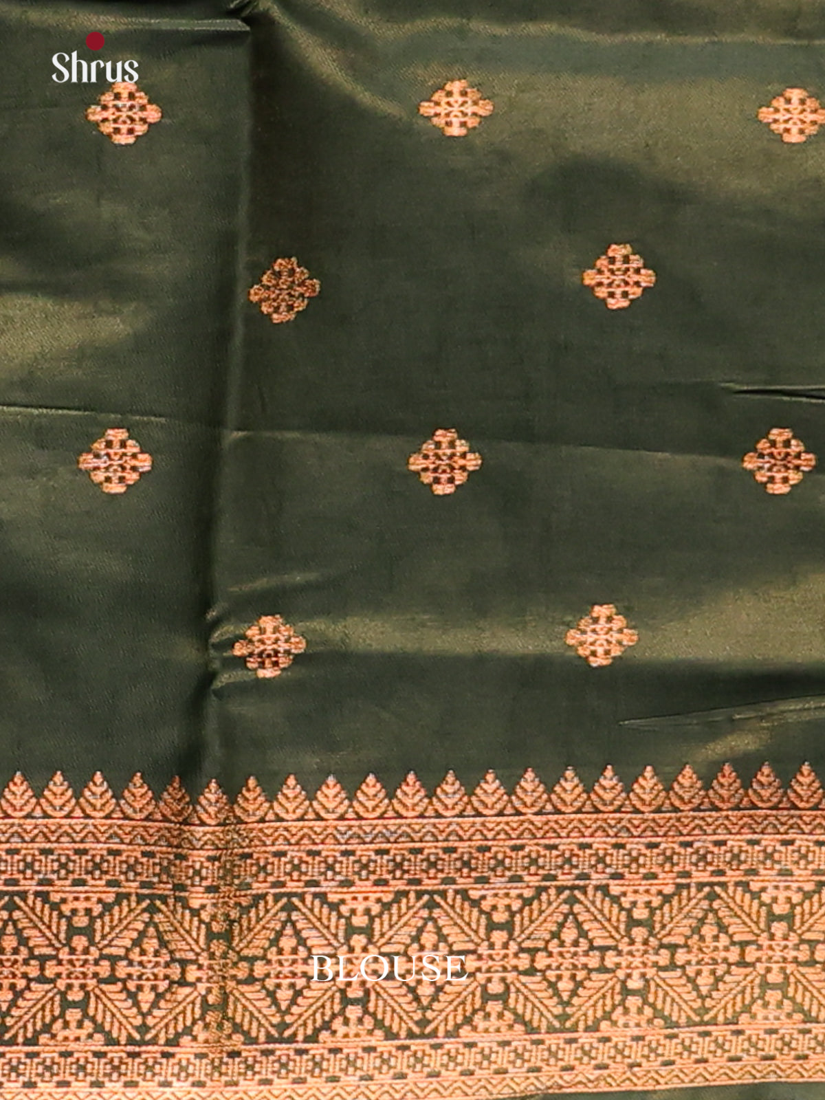 Olive Green & Green- Semi Softsilk Saree - Shop on Shrus.com