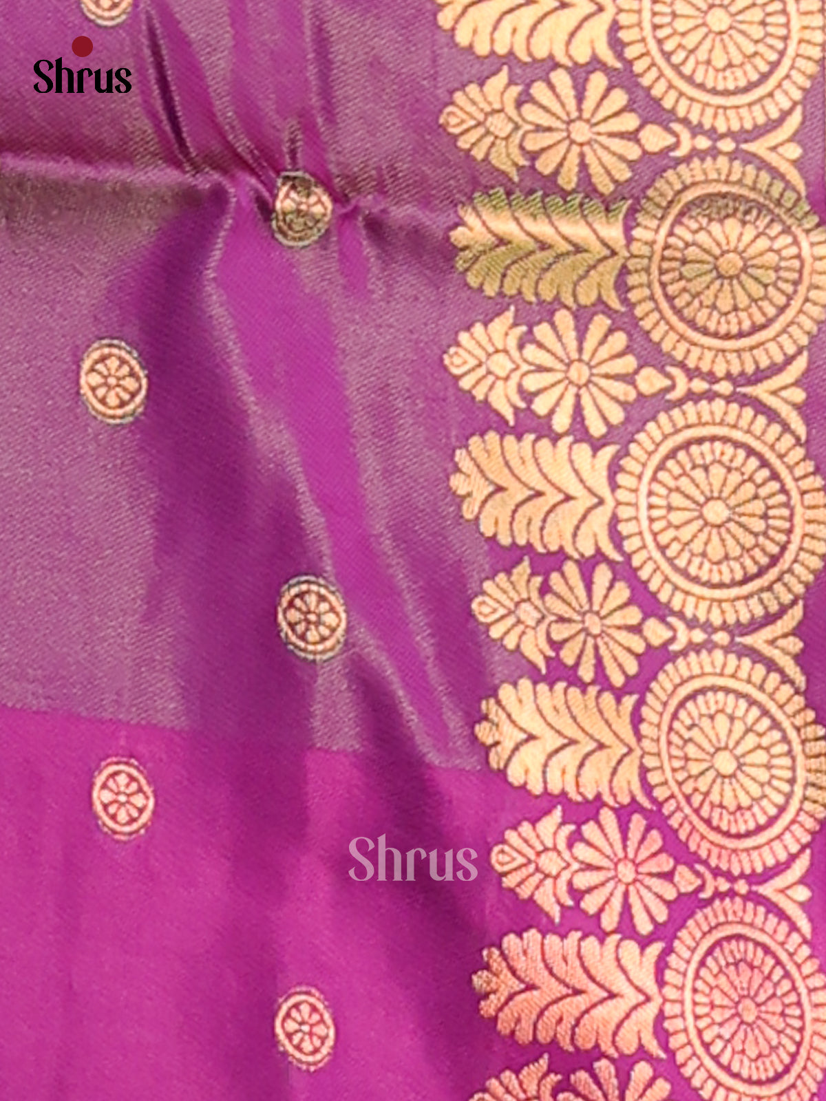 Green & Purple - Semi Soft Silk Saree