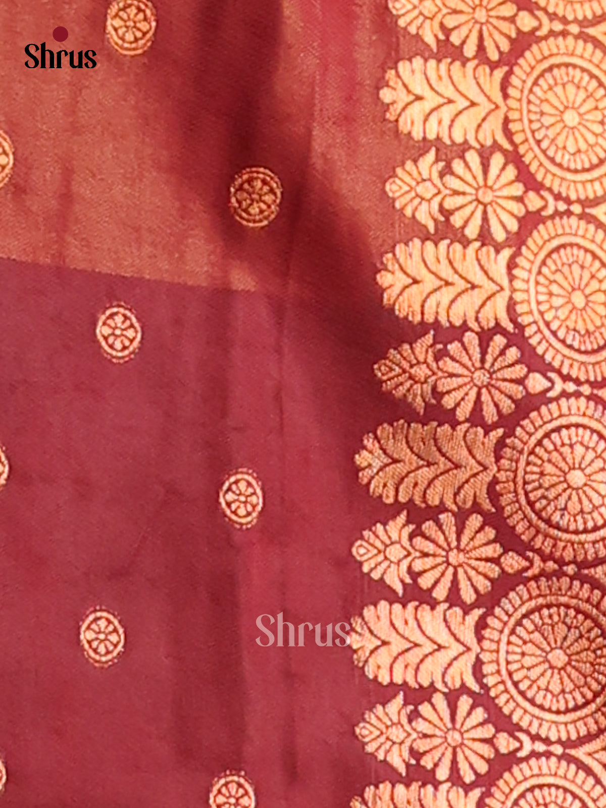 Orange & Maroon - Semi Soft Silk Saree - Shop on Shrus.com