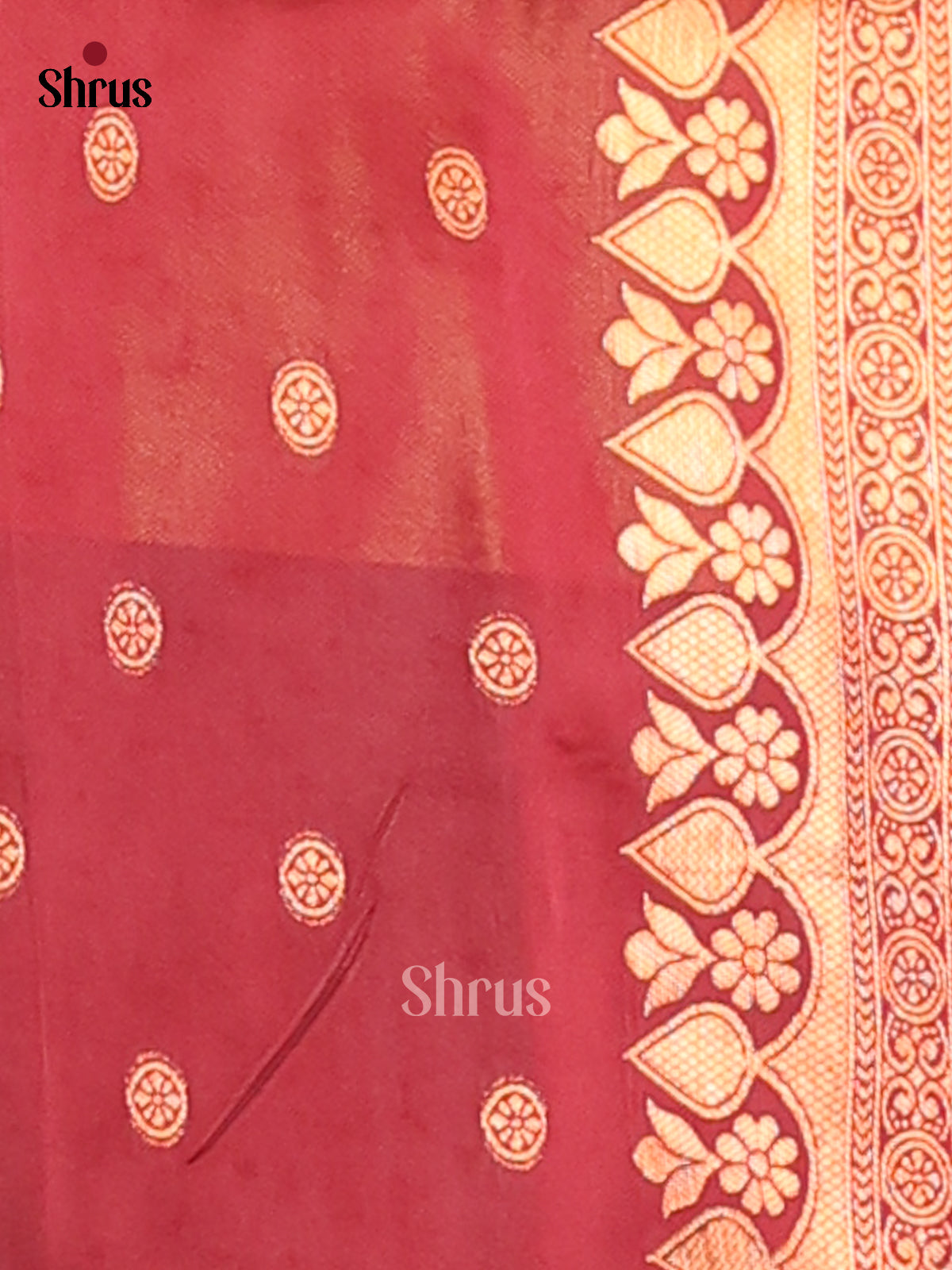 Orange & Maroon - Semi Soft Silk Saree - Shop on Shrus.com