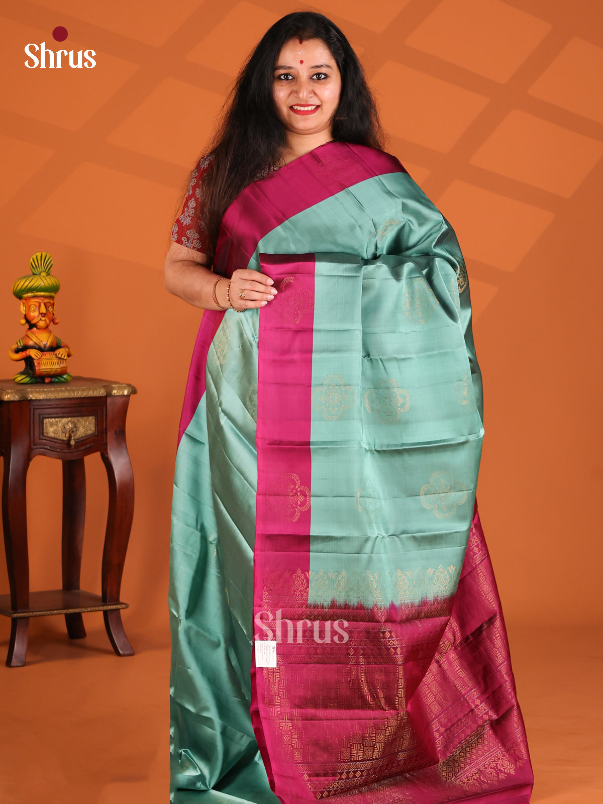 Charming Pastel Blue Softsilk-halfpure Saree dazzles with zari floral motifs