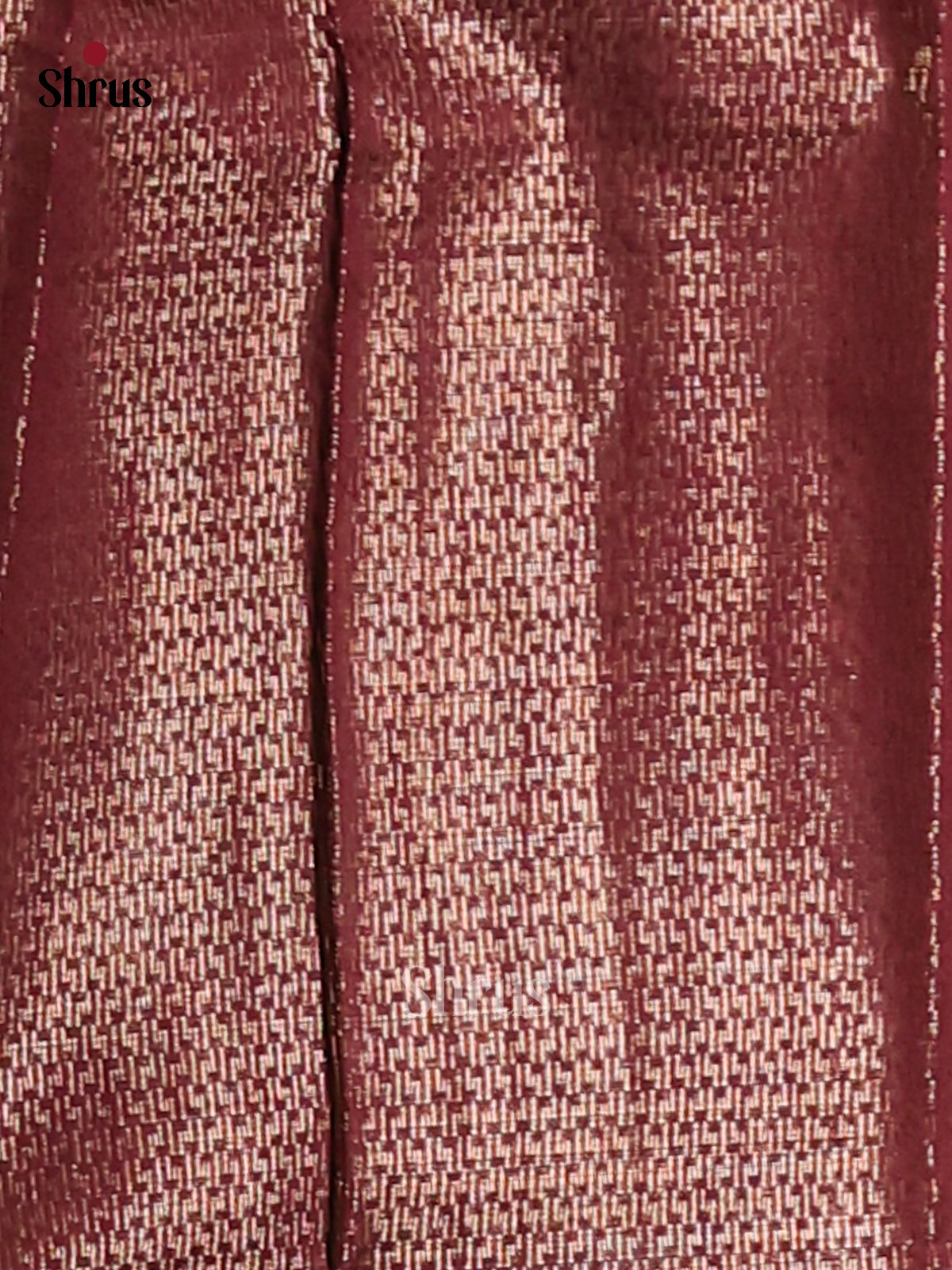 Maroon - Semi Jute Saree - Shop on Shrus.com