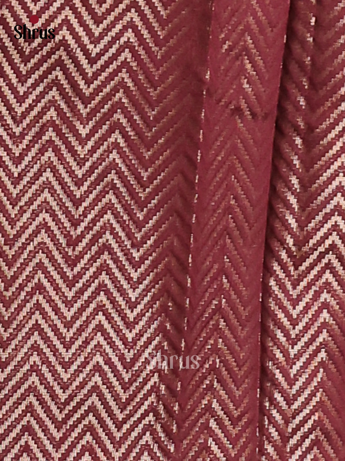 Maroon - Semi Jute Saree - Shop on Shrus.com
