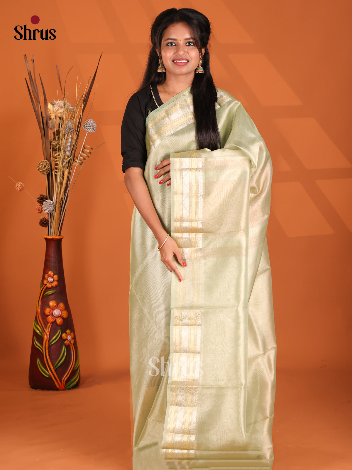 Light Green- Semi Tissue Saree