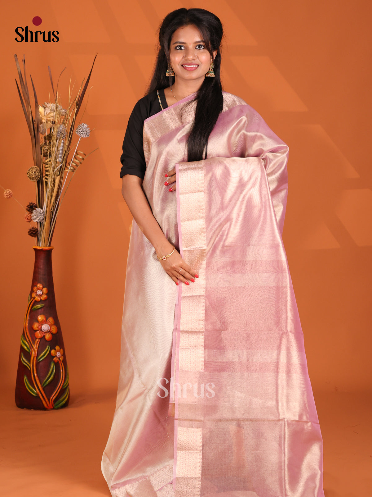 Lavender - Semi Tissue Saree