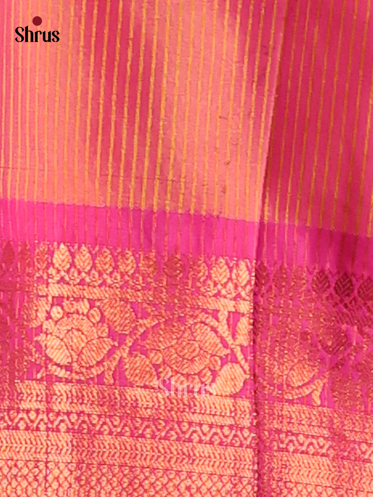 Yellow & Pink - Semi Pochampally Saree - Shop on Shrus.com