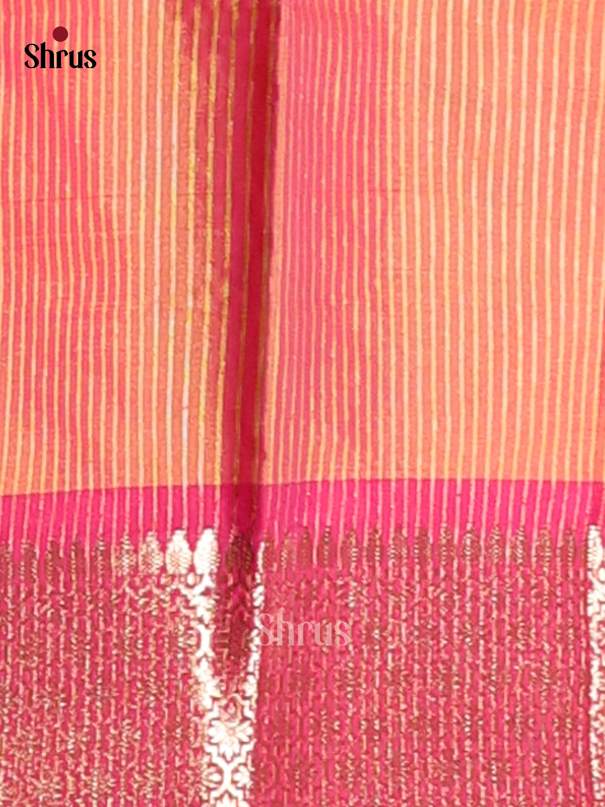 Orange & Pink - Semi Pochampally Saree - Shop on Shrus.com