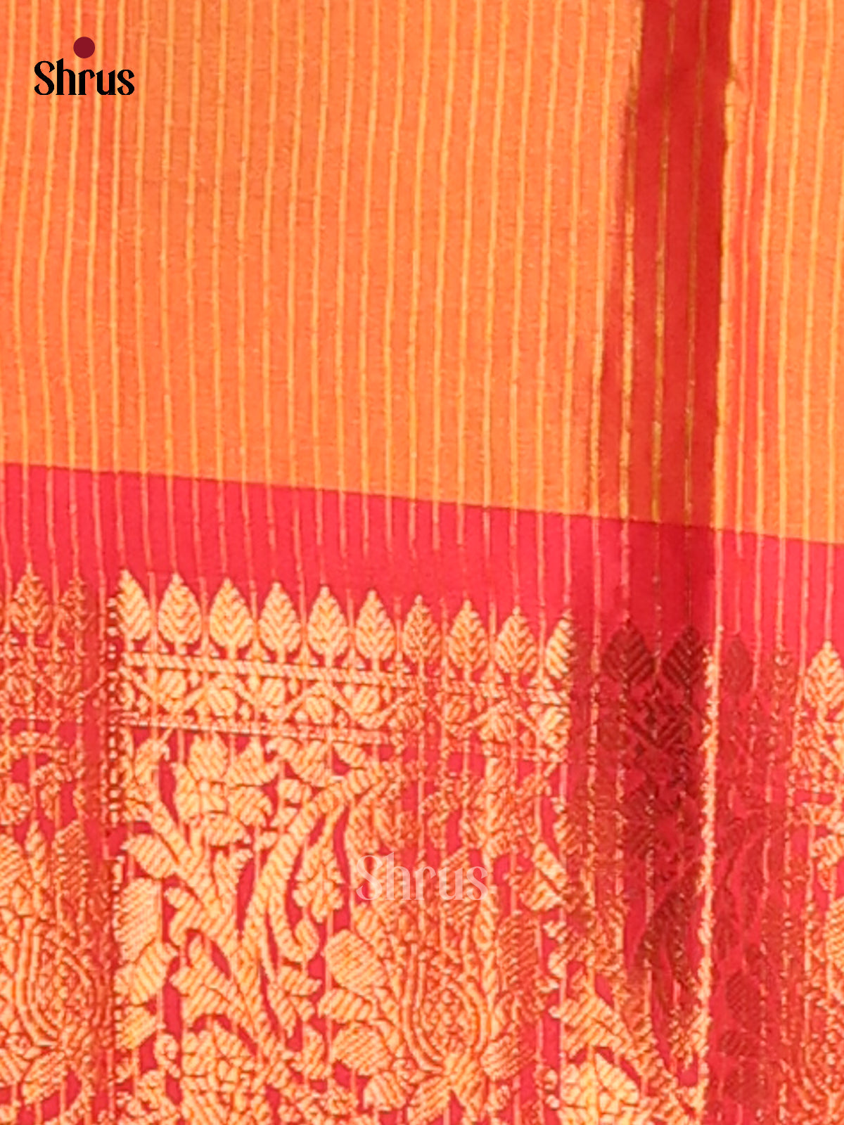 Yellow & Red- Semi Pochampally Saree - Shop on Shrus.com