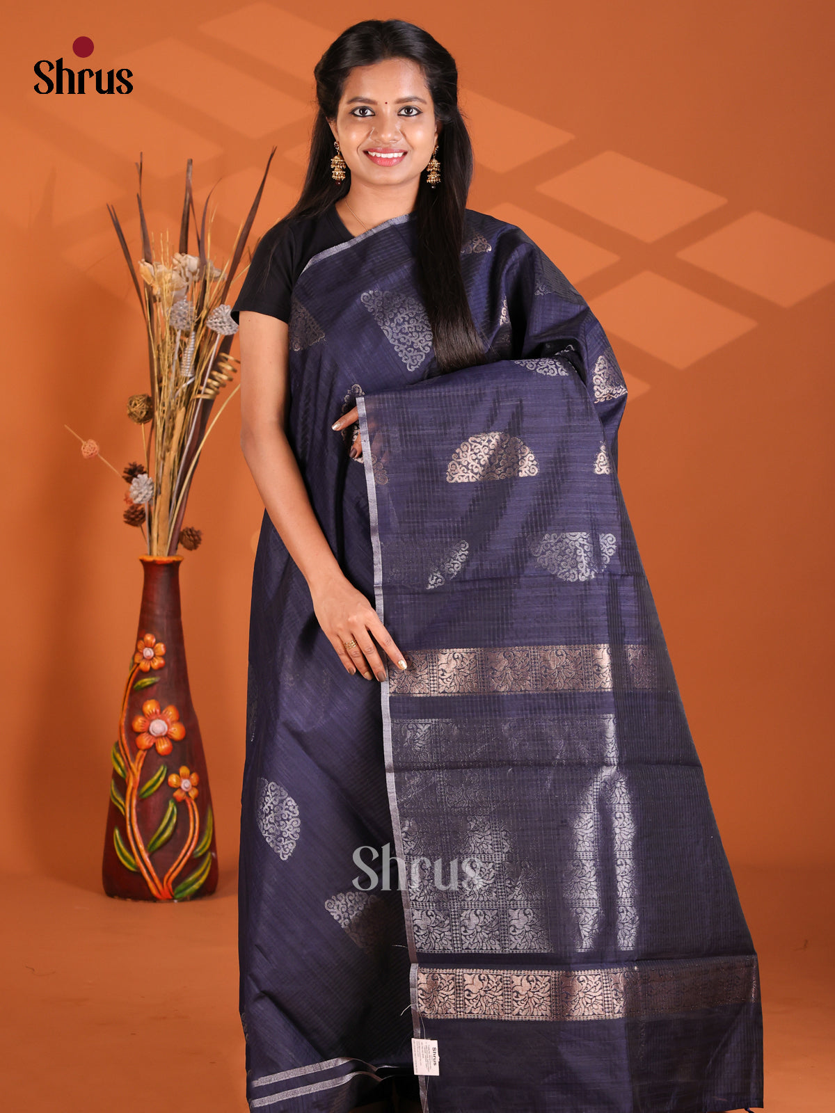 Blue - Semi Rawsilk Saree