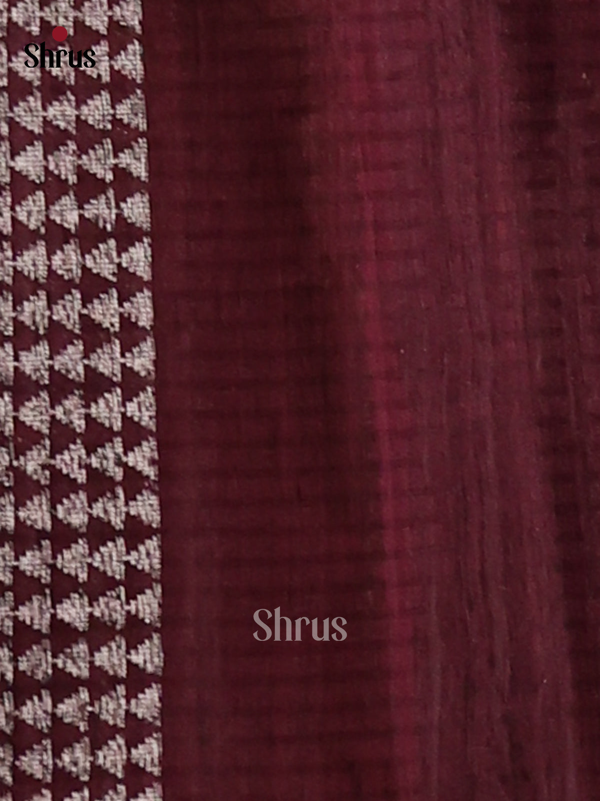 Maroon - Semi Rawsilk Saree - Shop on Shrus.com