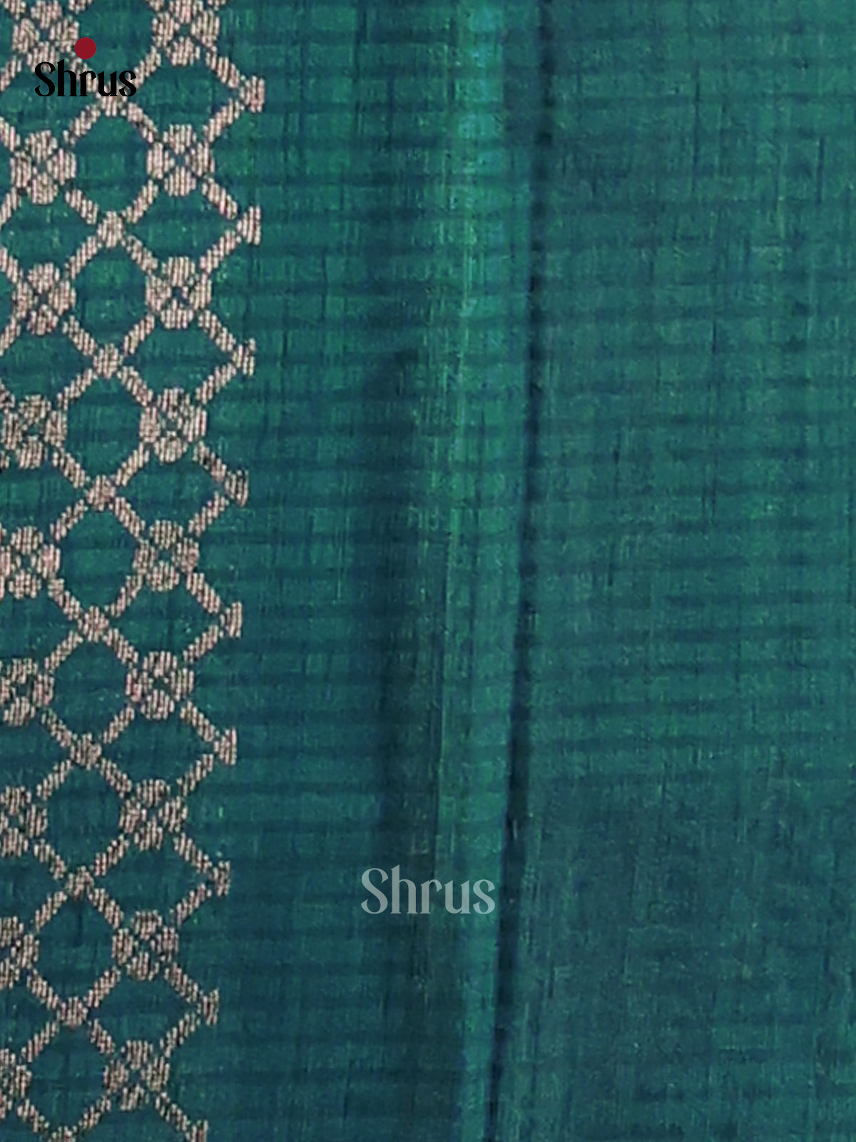 Teal - Semi Rawsilk Saree - Shop on Shrus.com