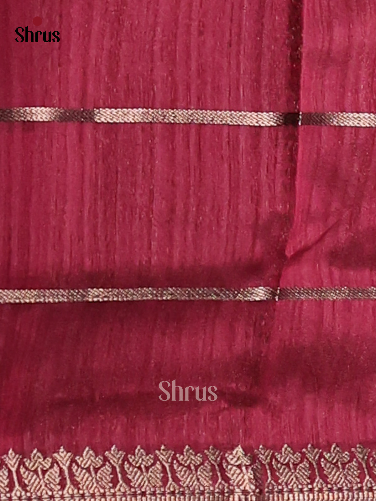 Maroon - Semi Rawsilk Saree - Shop on Shrus.com