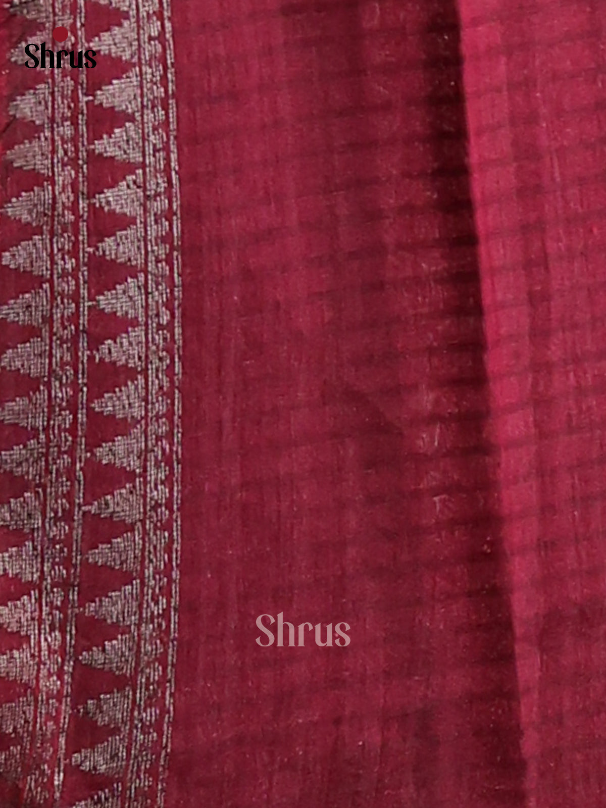 Maroon- Semi Rawsilk Saree - Shop on Shrus.com