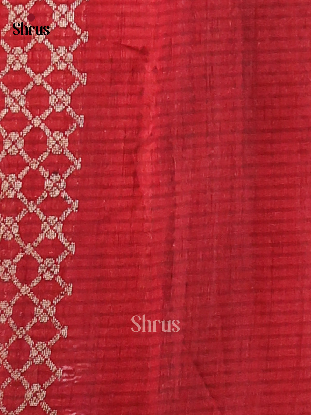 Red - Semi Rawsilk Saree - Shop on Shrus.com