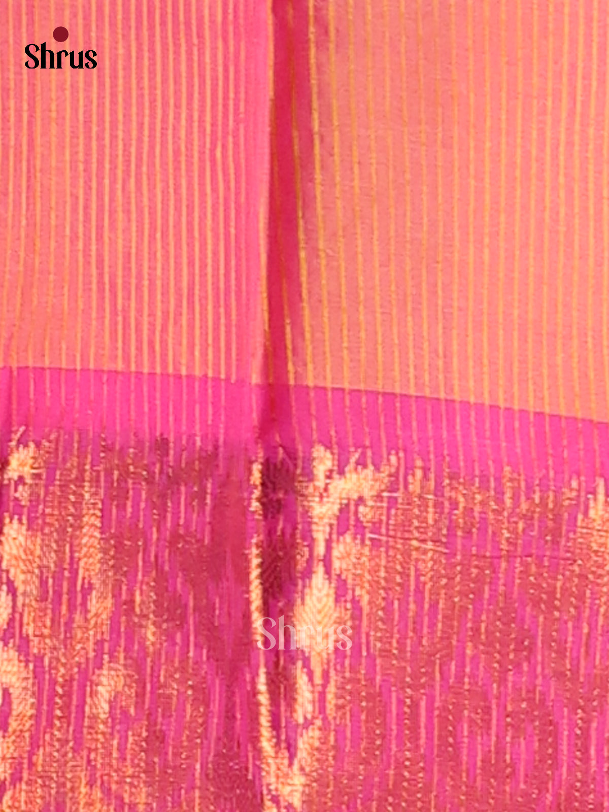 Yellow & Pink - Semi Pochampally Saree - Shop on Shrus.com