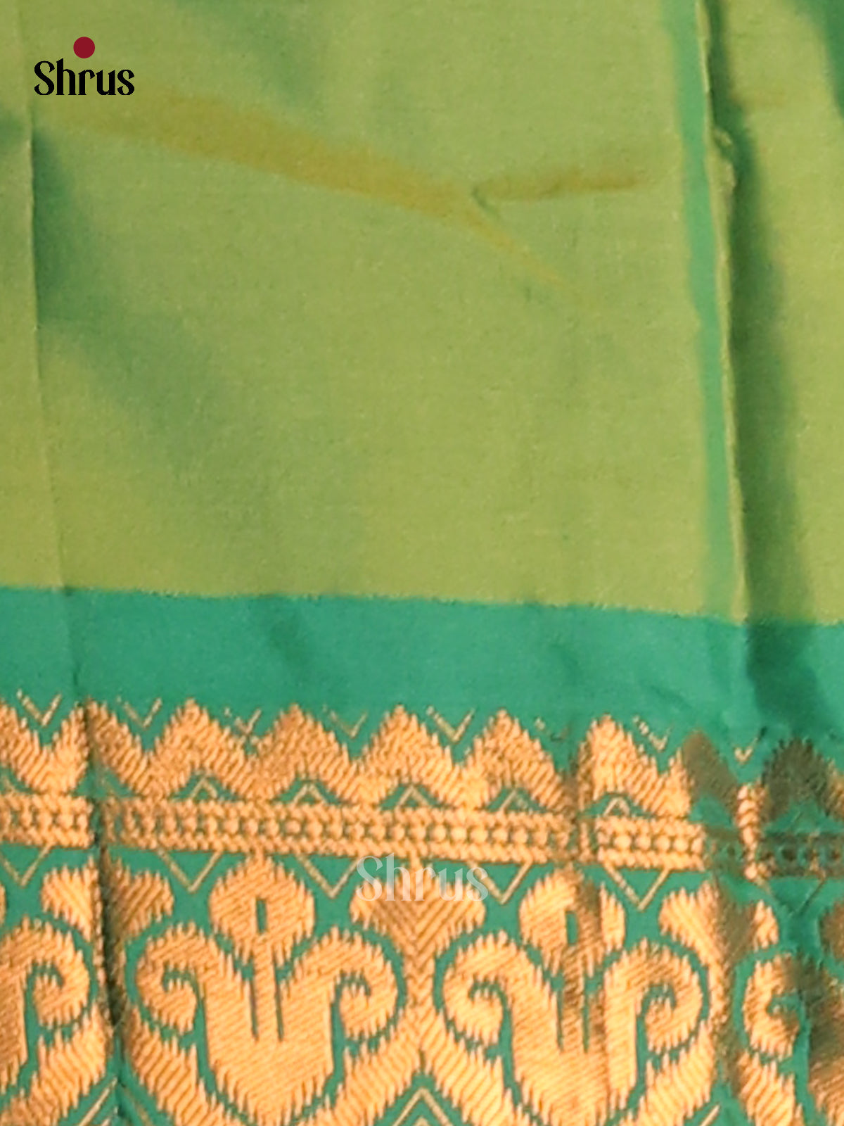 Yellow & Green - Semi Pochampally Saree - Shop on Shrus.com