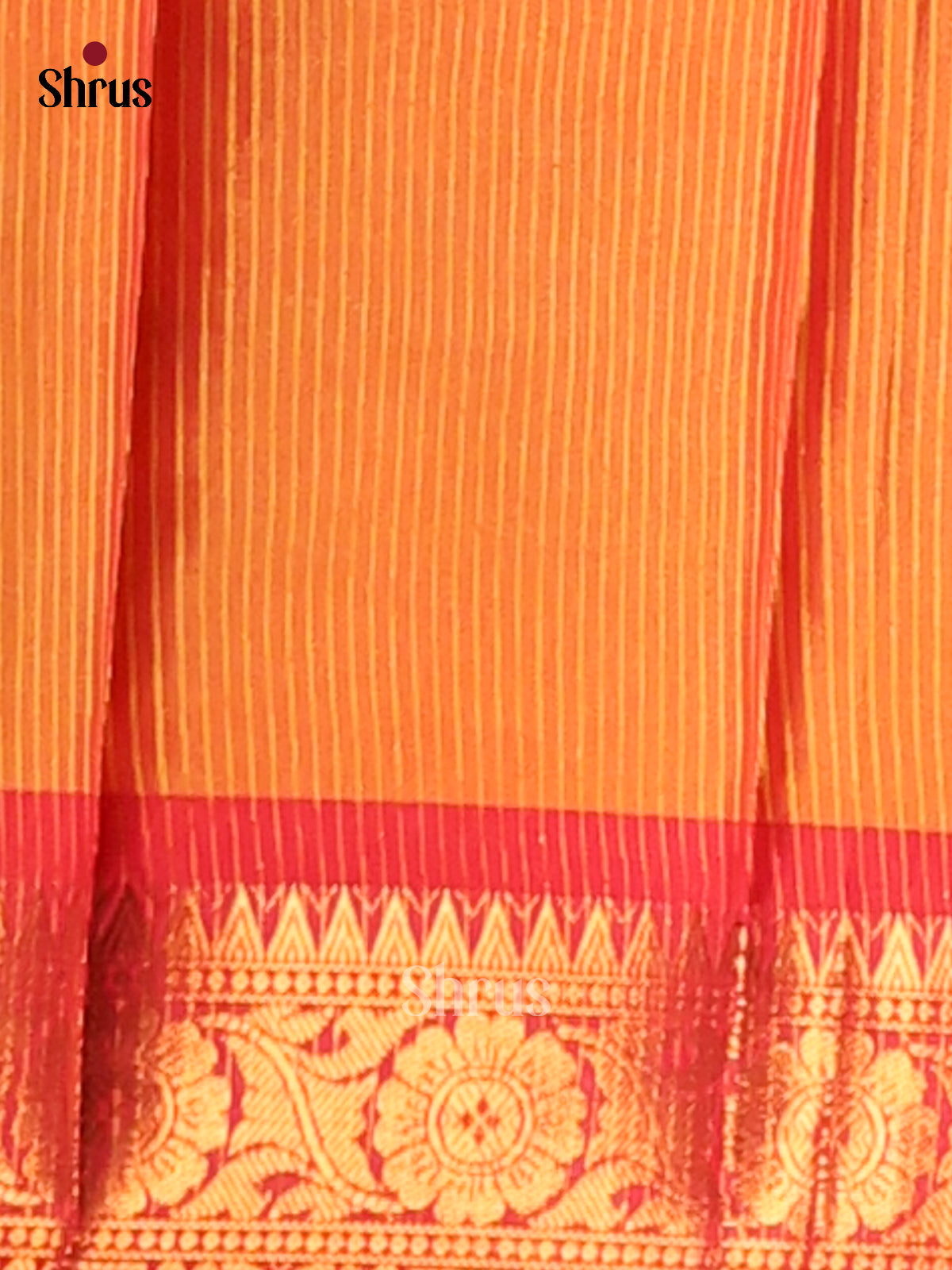 Pink & Orange - Semi Pochampally Saree - Shop on Shrus.com
