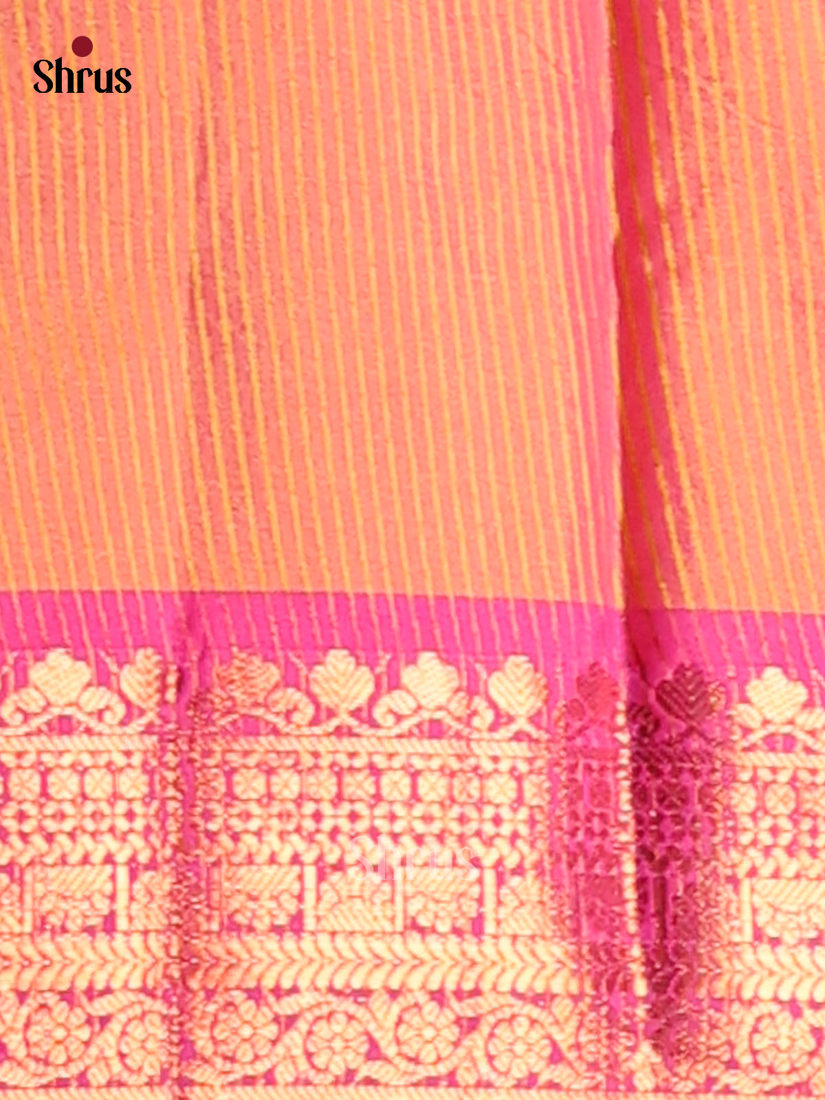 Yellow & Pink - Semi Pochampally Saree - Shop on Shrus.com