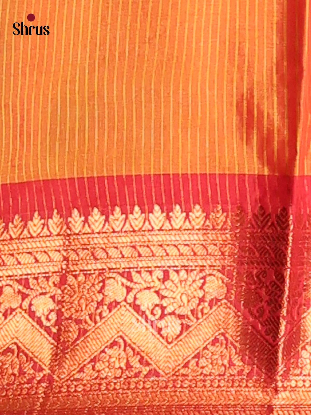 Blue & Orange - Semi Pochampally Saree
