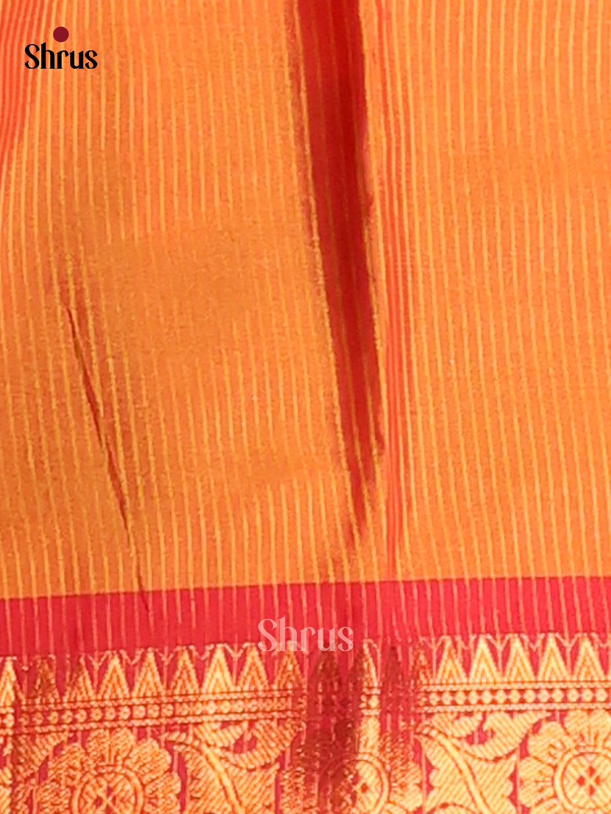 Yellow & Orange - Semi Pochampally Saree - Shop on Shrus.com