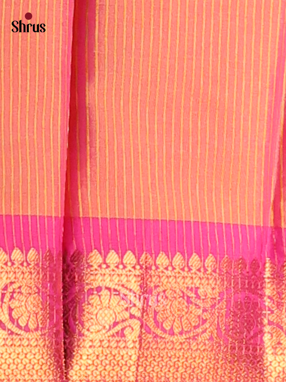 Yellow & Pink - Semi Pochampally Saree - Shop on Shrus.com