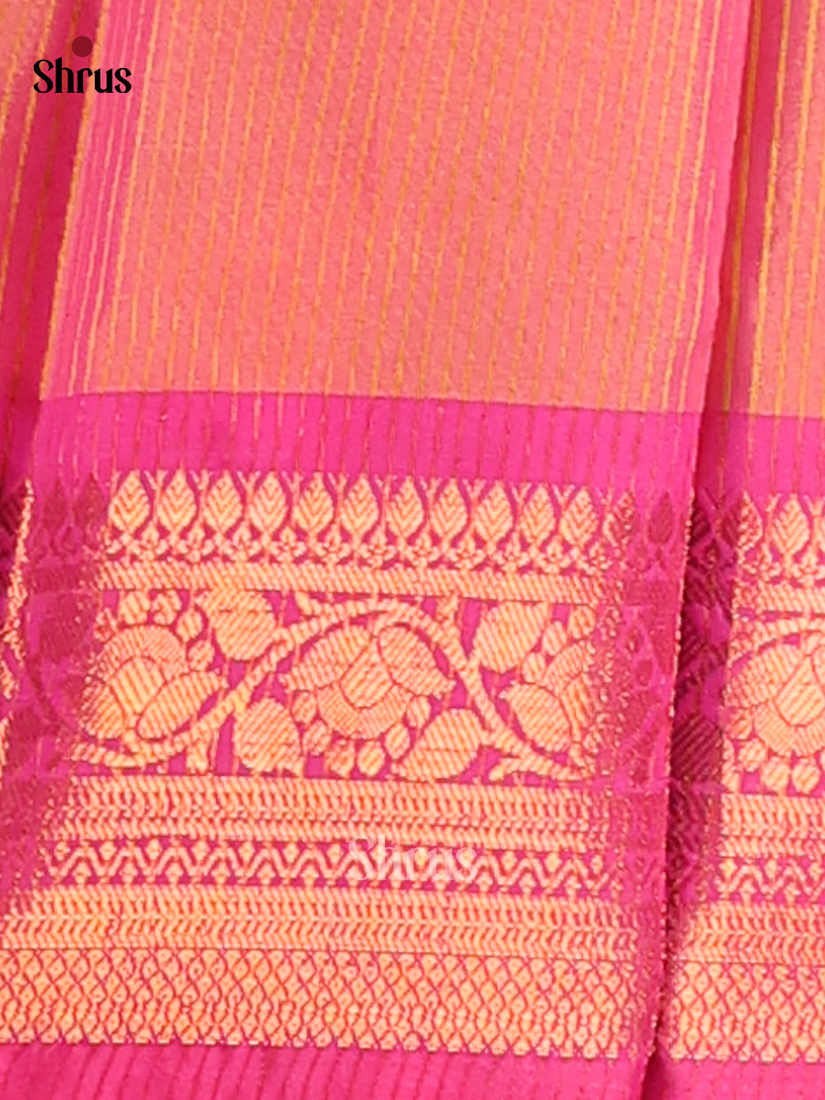 Lime Green & Pink- Semi Pochampally Saree - Shop on Shrus.com