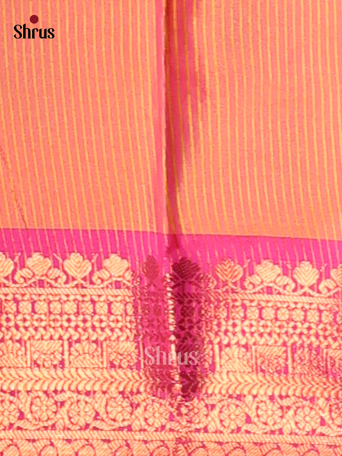 Yellow & Pink- Semi Pochampally Saree - Shop on Shrus.com
