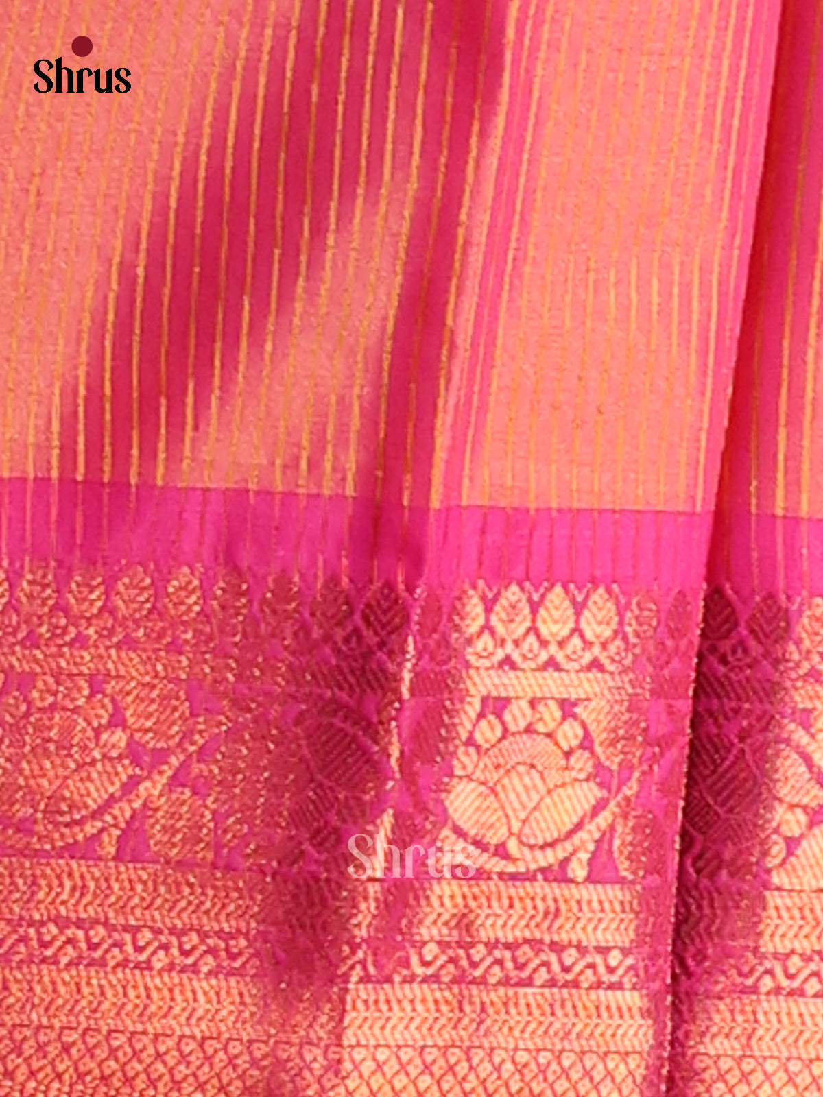 Yellow & Pink - Semi Pochampally Saree - Shop on Shrus.com