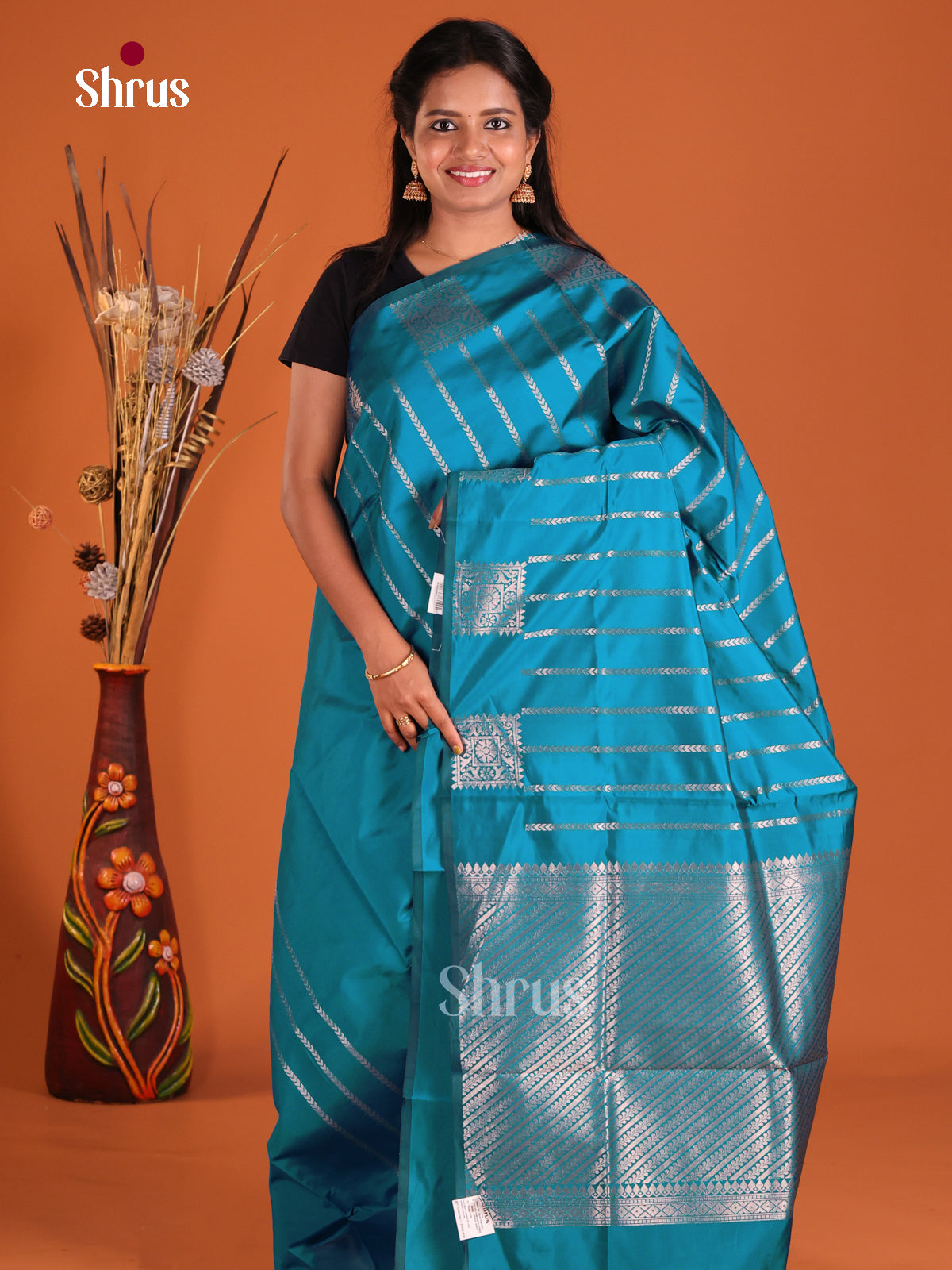 Blue - Semi Softsilk Saree