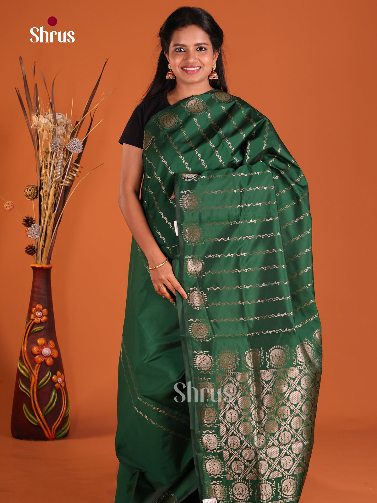Green - Semi Softsilk Saree