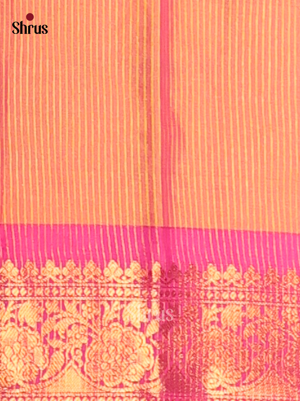 Orange & Pink - Semi Pochampally Saree - Shop on Shrus.com