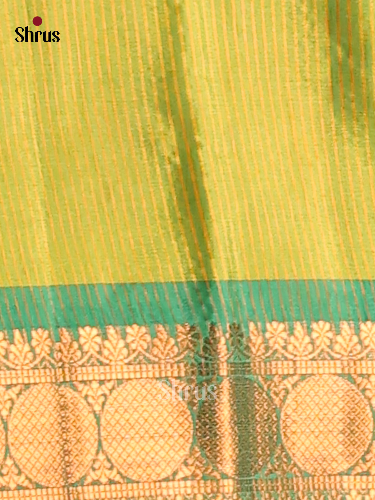 Yellow & Green- Semi Pochampally Saree - Shop on Shrus.com